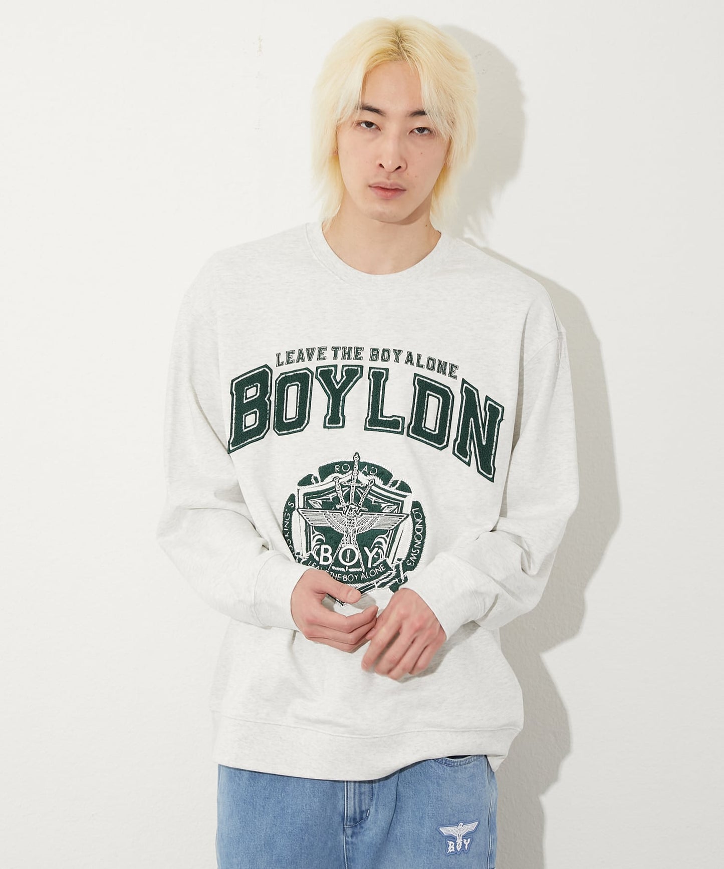 COLLEGE PATCH SWEAT GREY【B251N0301603】