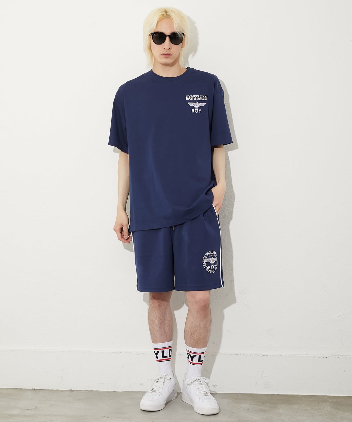 COLLEGE PRINT TEE MING BLUE【B252N0116216】