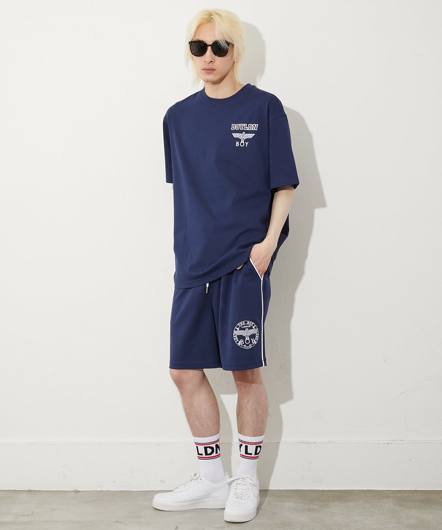COLLEGE PRINT TEE MING BLUE【B252N0116216】