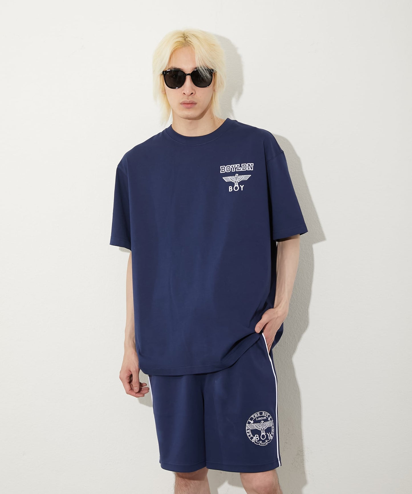 COLLEGE PRINT TEE MING BLUE【B252N0116216】