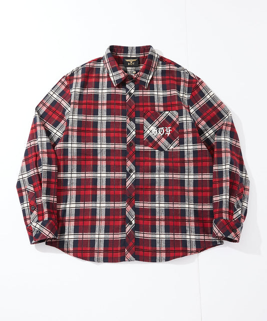 EAGLE CHECK SHIRT BURGUNDY【B251N2100430】