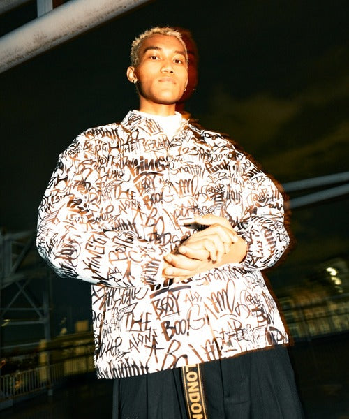 GRAFFITI COACH JACKET WHITE【B231N2300401】