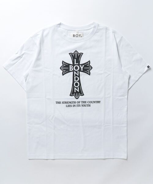 CROSS LOGO TEE WHITE×BLACK【AFJ-HRT00301】