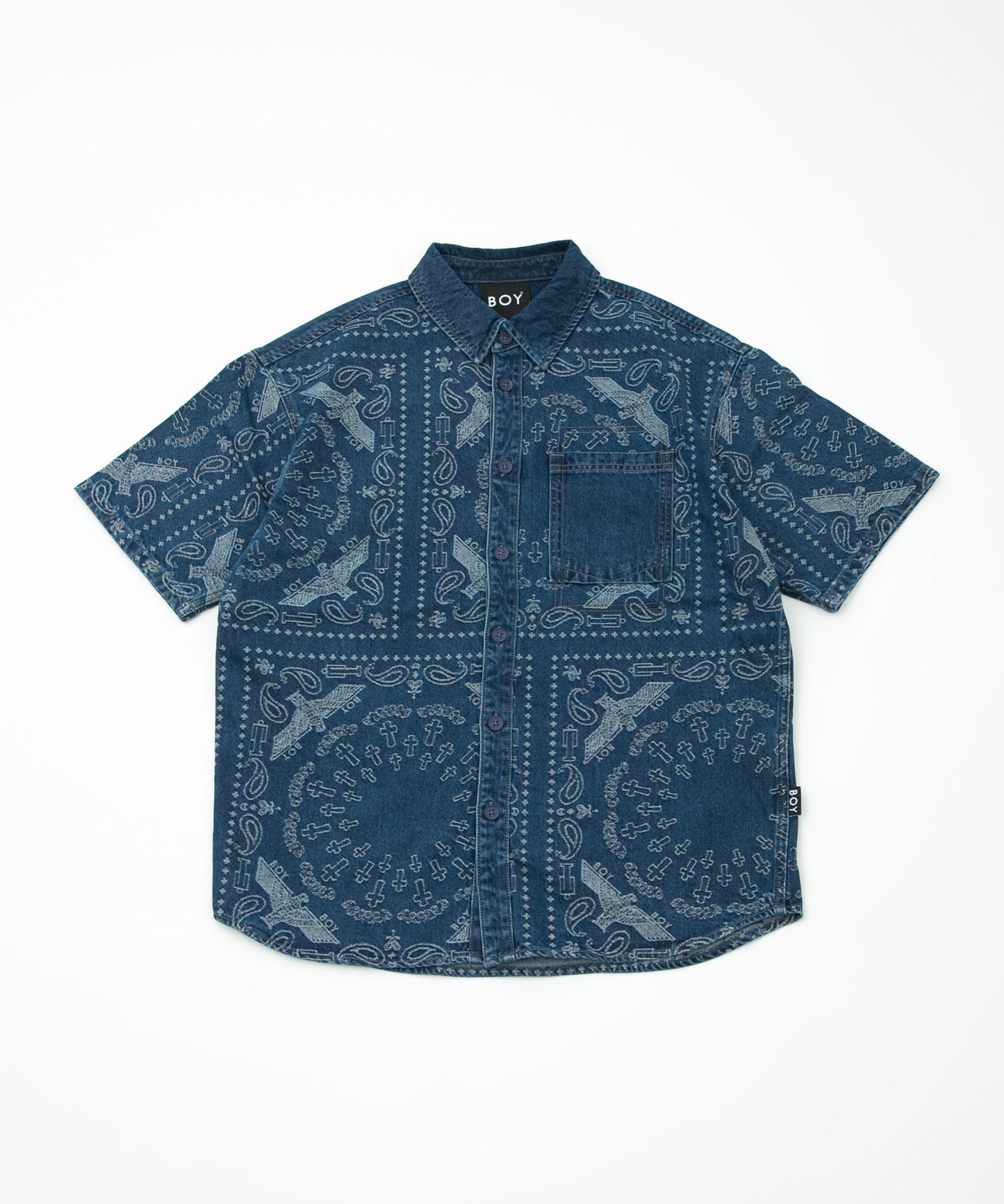 BANDANA DENIM SHIRT BLUE【B231N4970106】