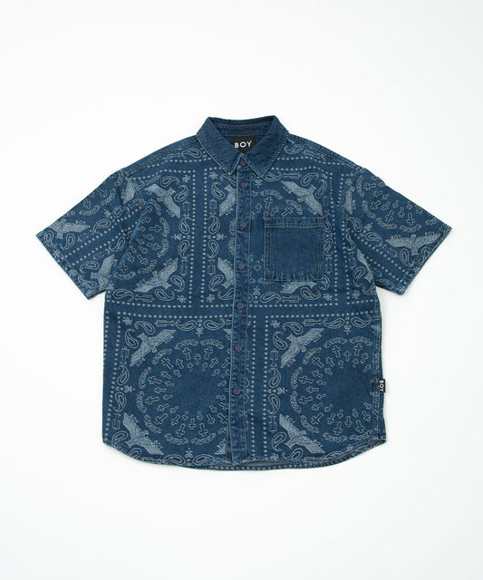 BANDANA DENIM SHIRT BLUE【B231N4970106】