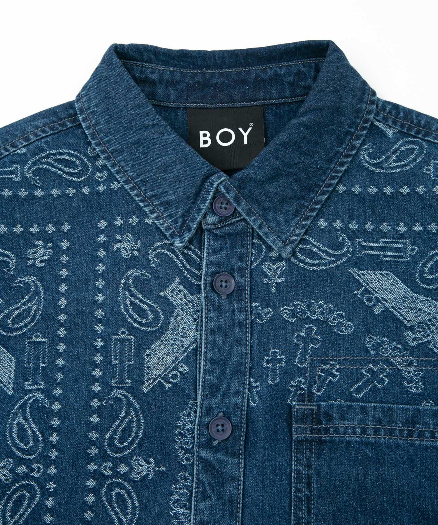 BANDANA DENIM SHIRT BLUE【B231N4970106】