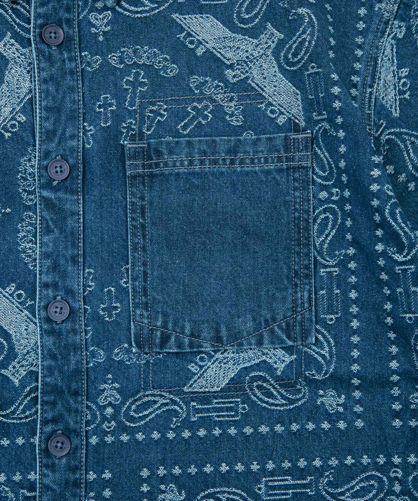 BANDANA DENIM SHIRT BLUE【B231N4970106】