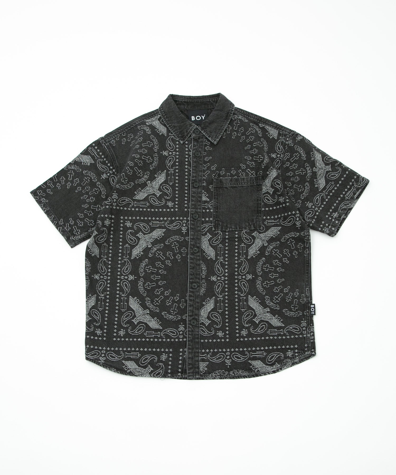 BANDANA DENIM SHIRT BLACK【B231N4970116】 – BOY