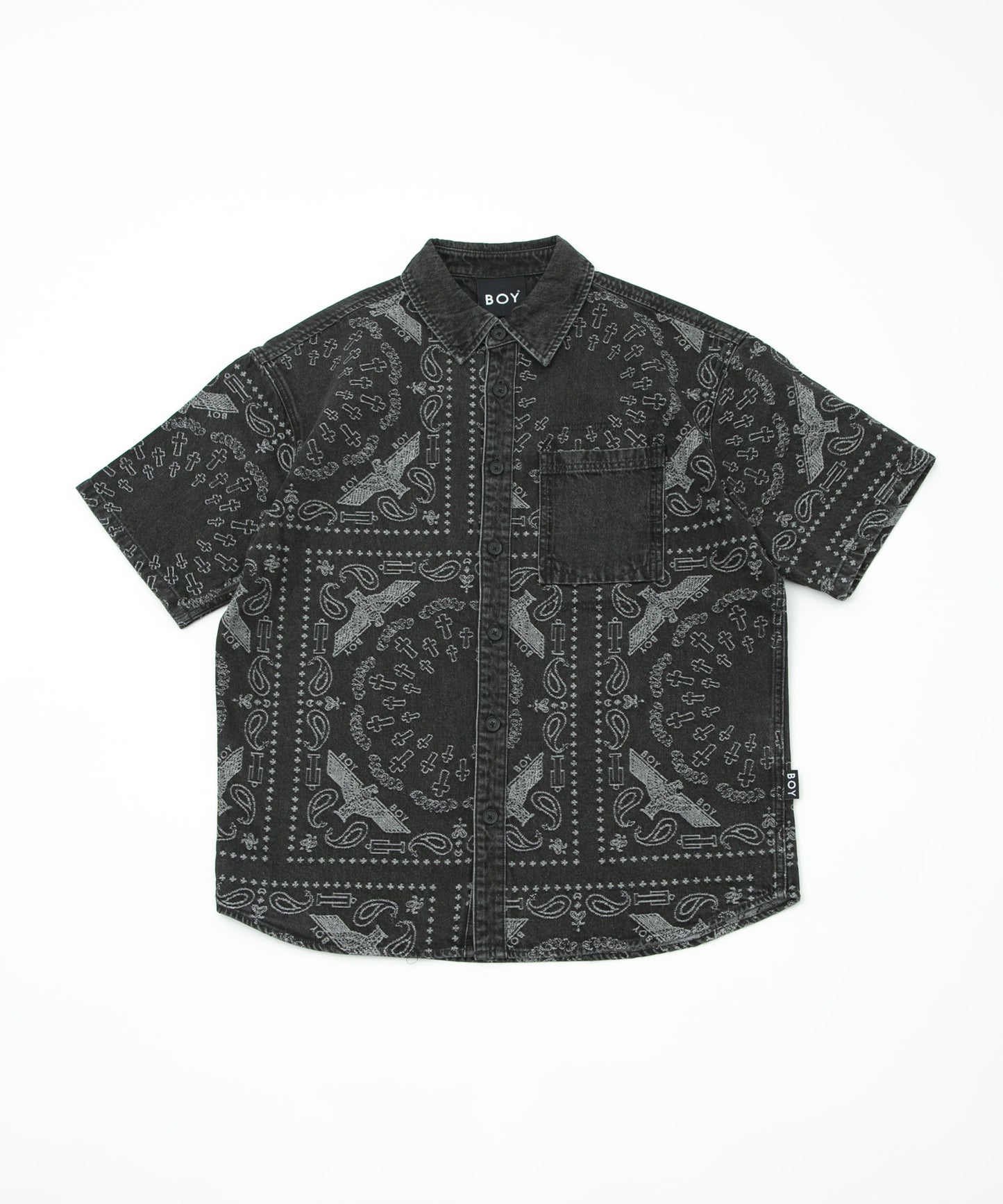 BANDANA DENIM SHIRT BLACK【B231N4970116】