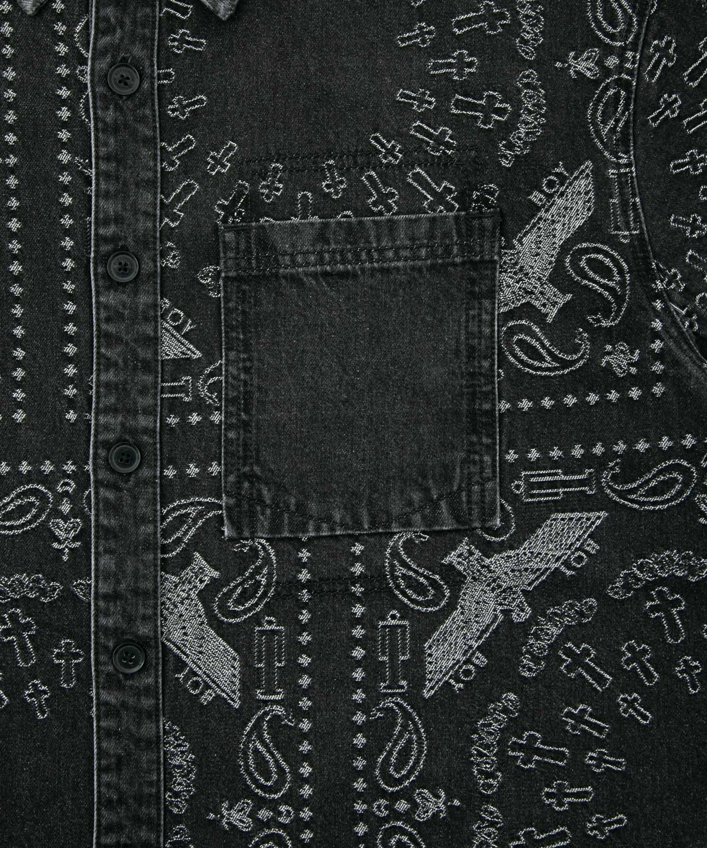 BANDANA DENIM SHIRT BLACK【B231N4970116】
