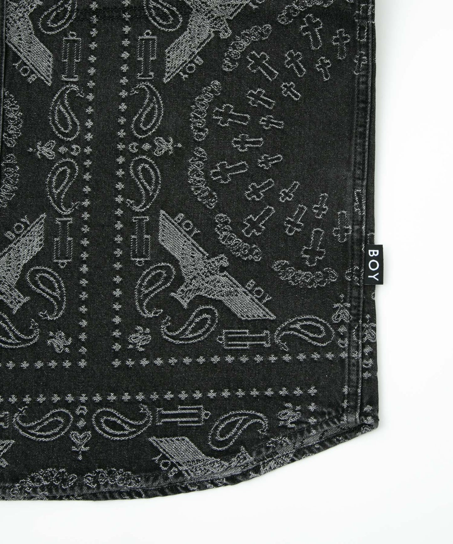 BANDANA DENIM SHIRT BLACK【B231N4970116】