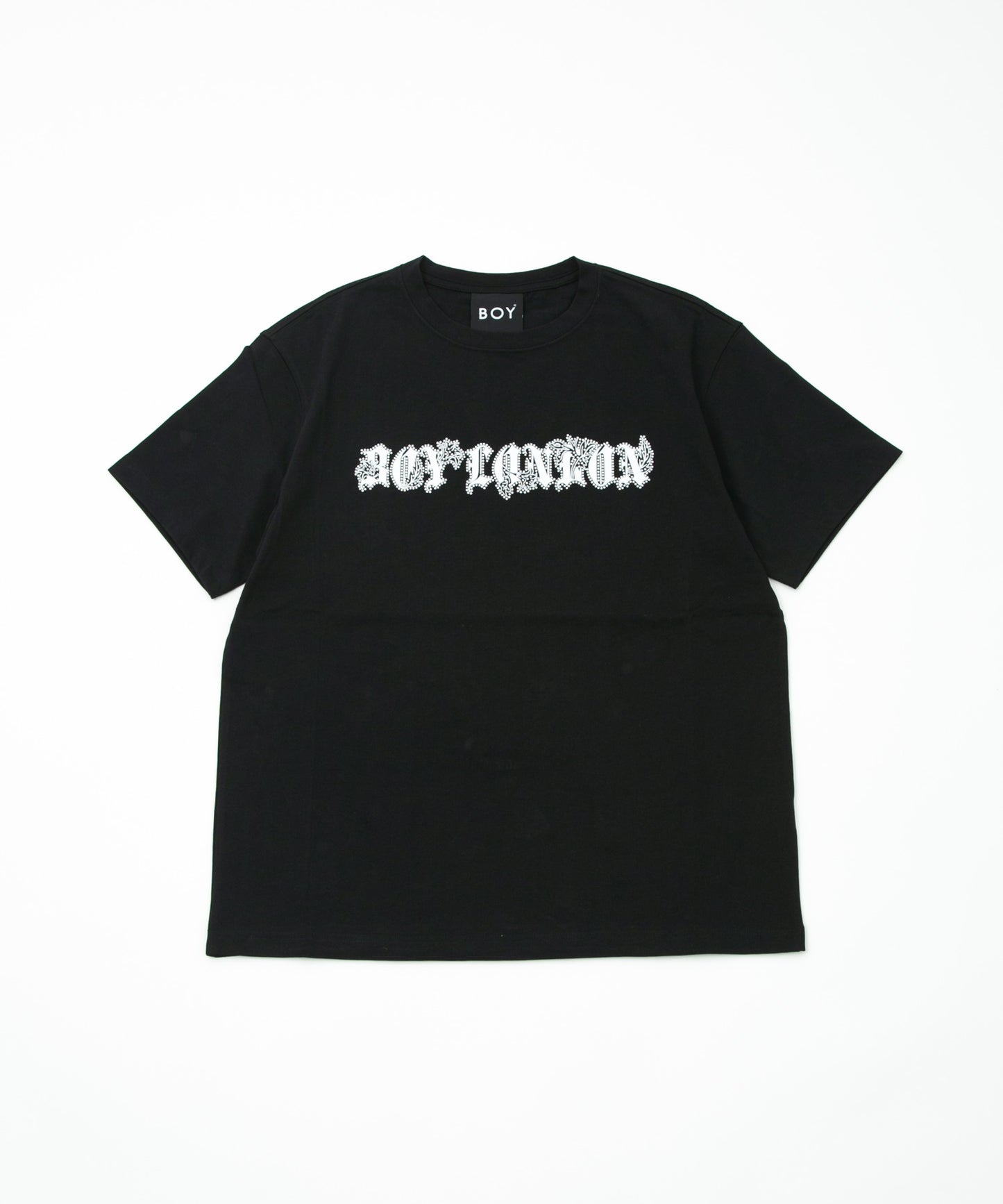 FLOCKY PRINTED HEAVY WEIGHT TEE BLACK【B232N0173802】