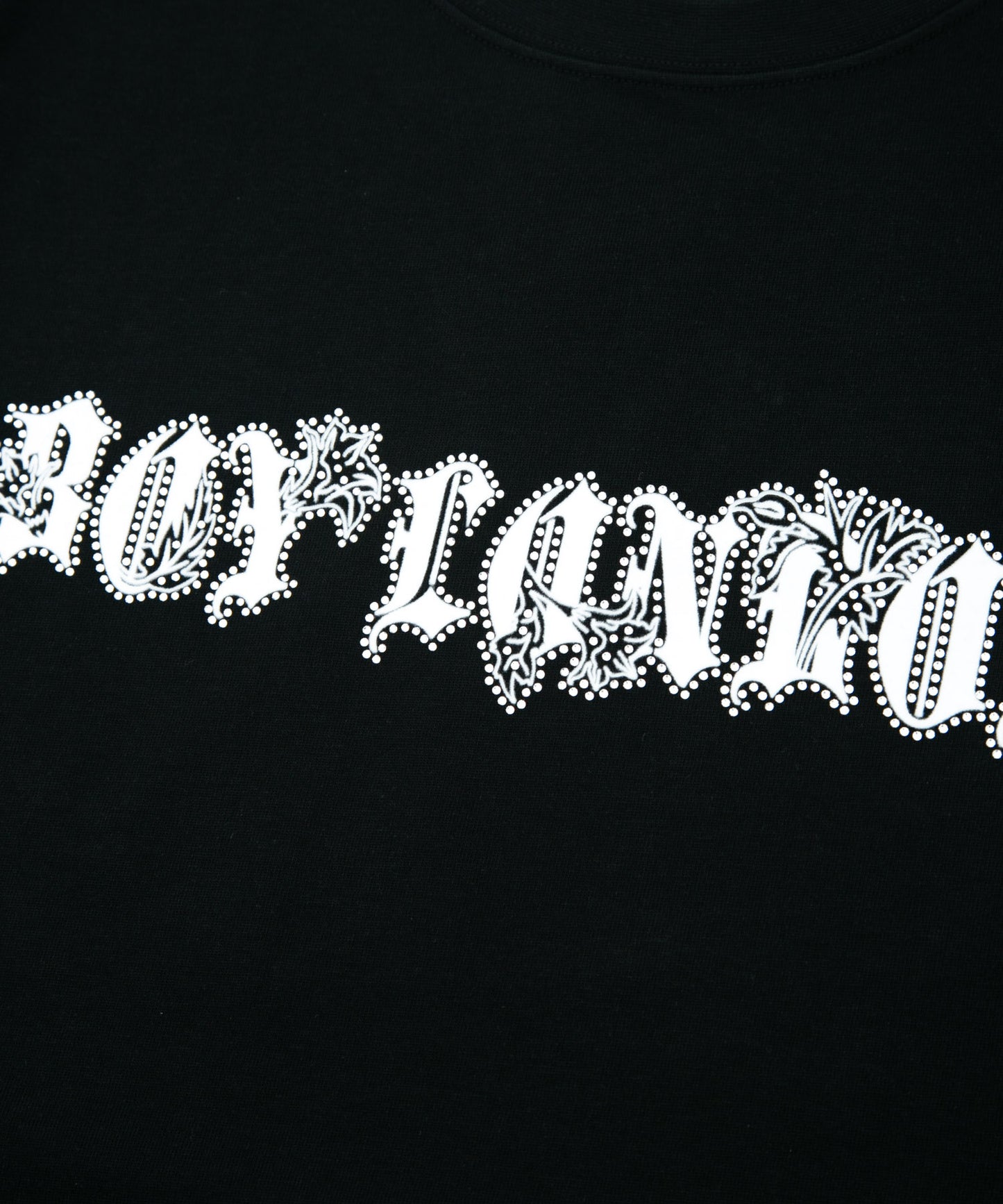 FLOCKY PRINTED HEAVY WEIGHT TEE BLACK【B232N0173802】