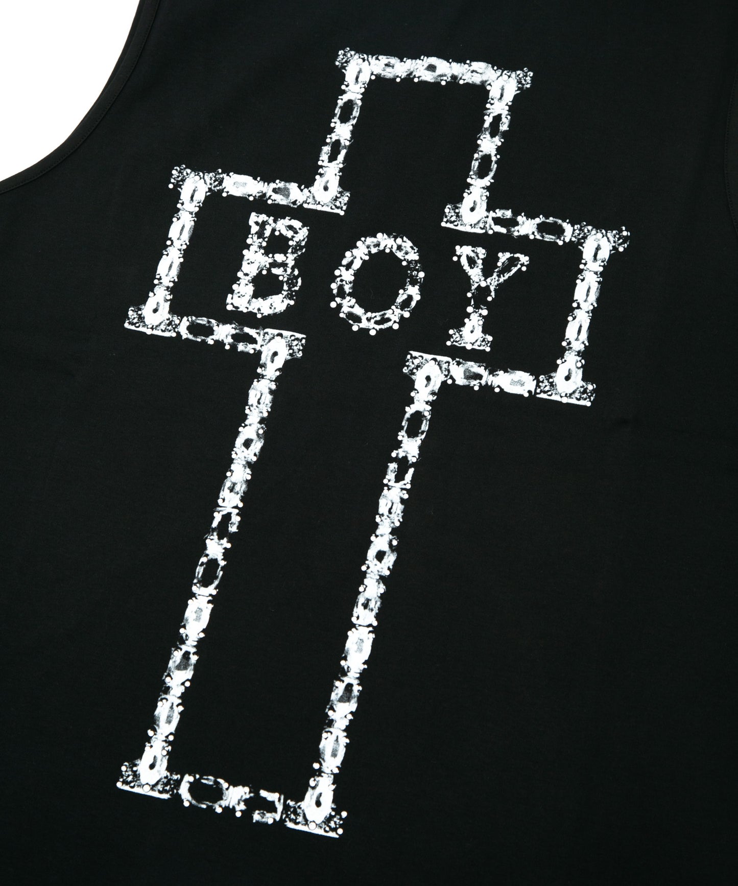BOY CROSS MOTIFSLEEVELESS SHIRT BLACK【B232N0270102】