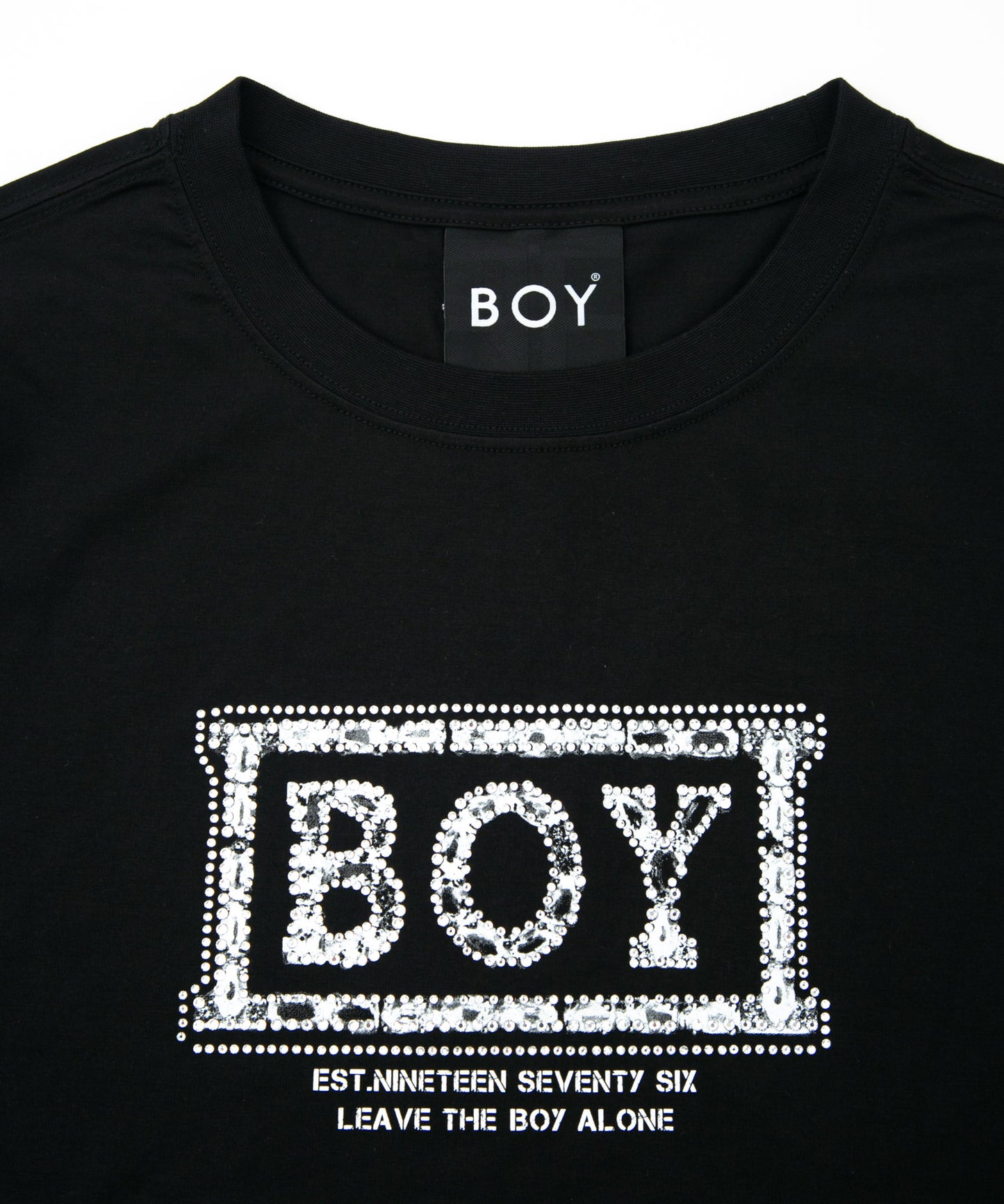 BOY RHINESTONE TEE BLACK【B232N0170602】