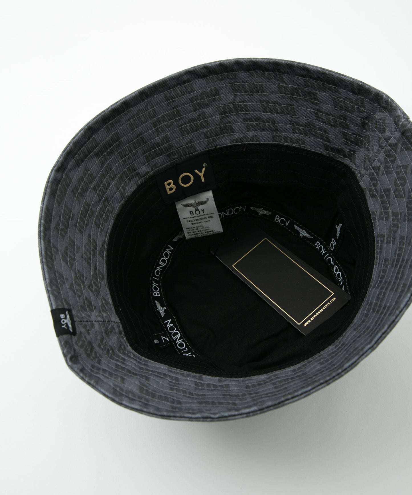 BOY MONOGRAM BUCKET HAT GREY【B232N9000303】