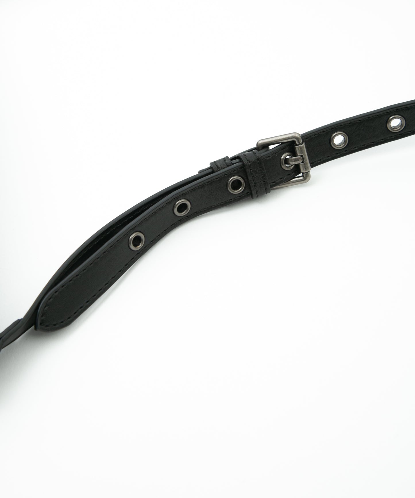 SYNTHETIC LEATHER WAIST BAG BLACK【B231N8500302】