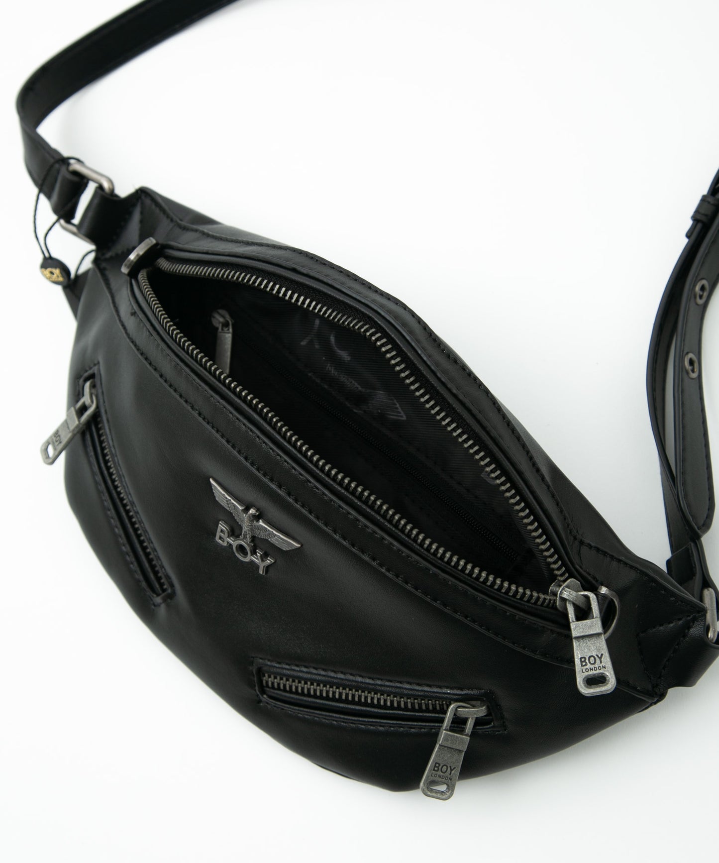 SYNTHETIC LEATHER WAIST BAG BLACK【B231N8500302】