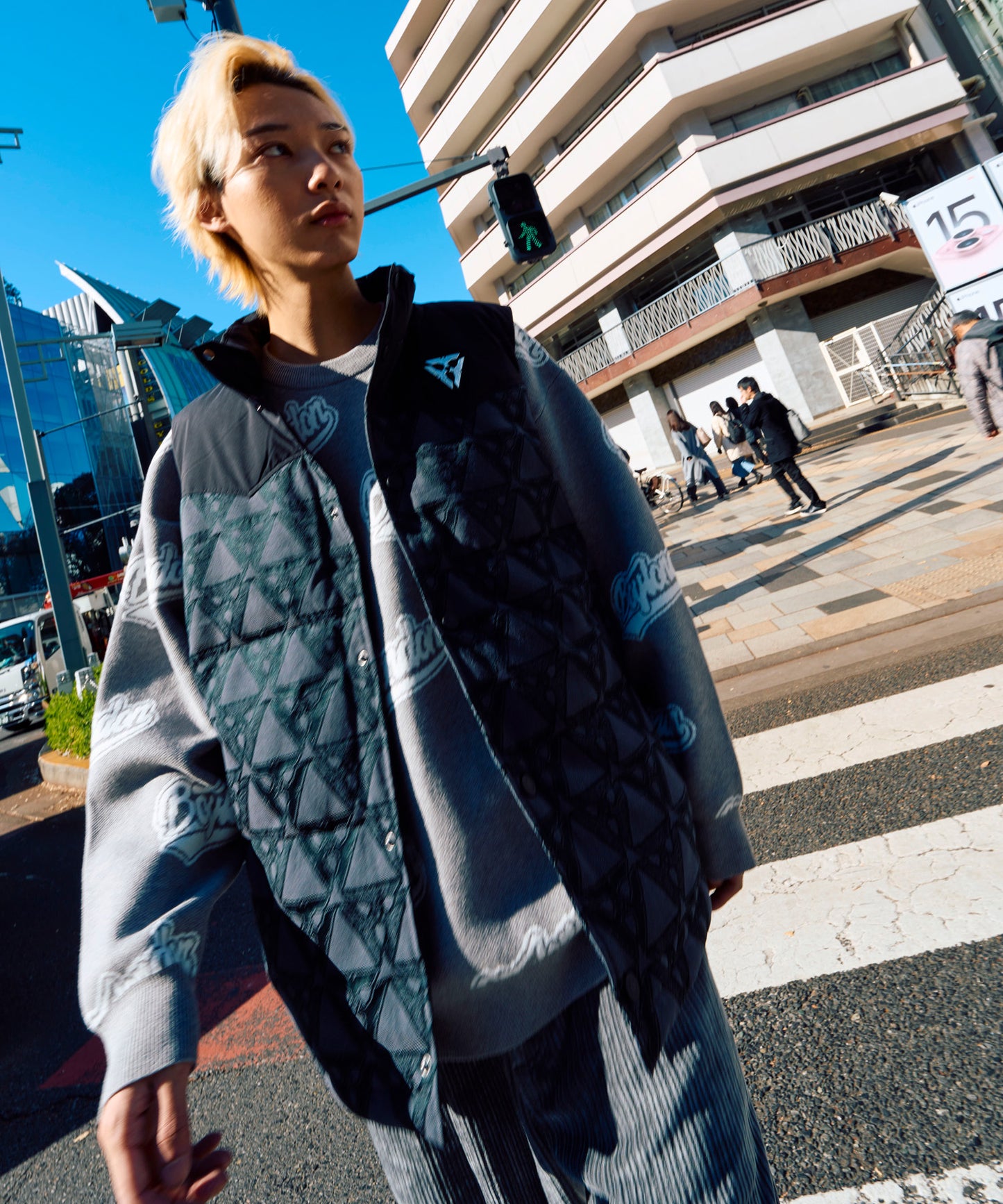 EAGLE TRIANGLE JACQUARD DOWN VEST BLACK【B234N3000102】