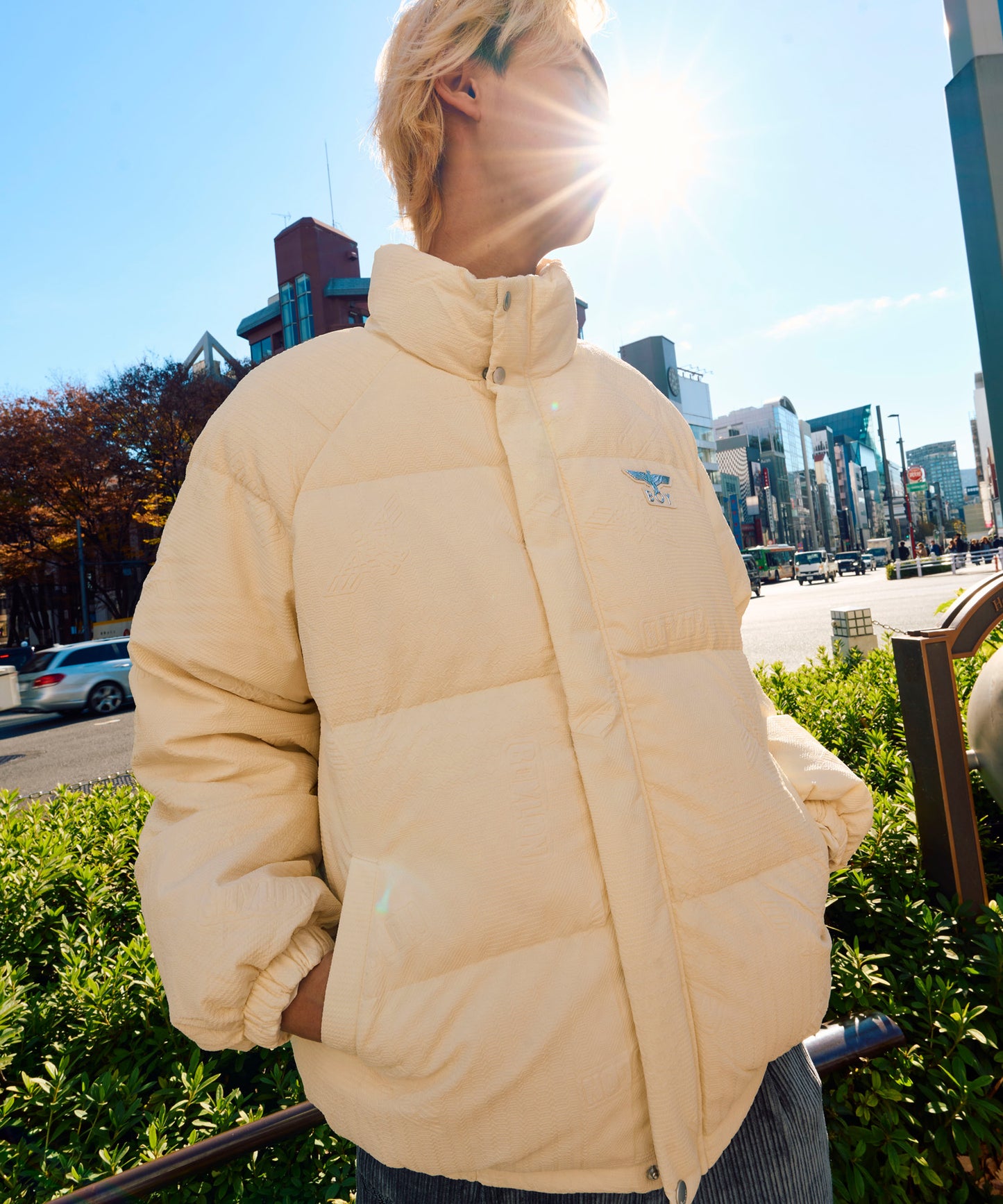 BOY LOGO EMBOSSING DOWN BLOUSON WHITE【B233N2801131】