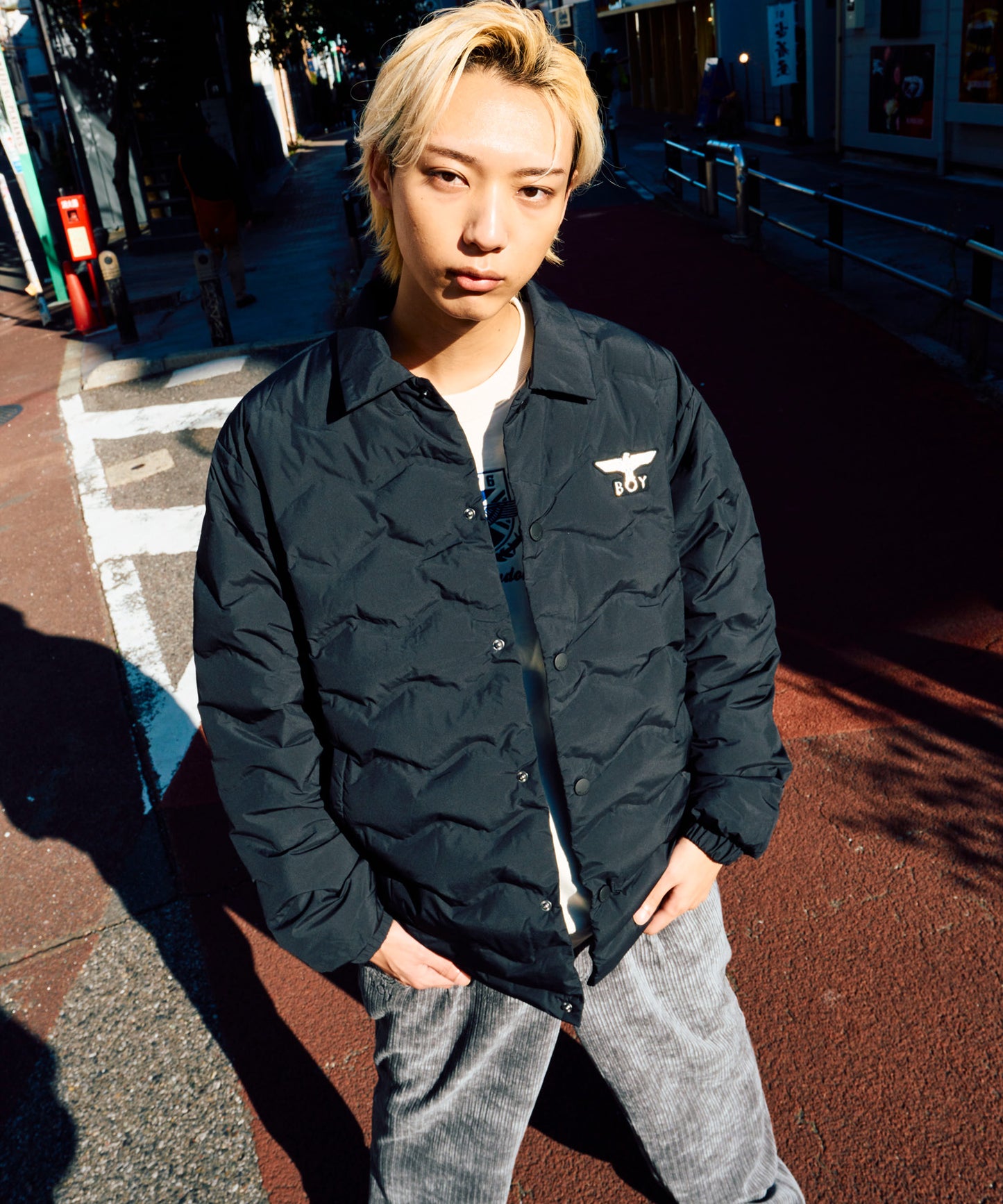 BOY LOGO SOLID DOWN BLOUSON BLACK【B234N2801402】