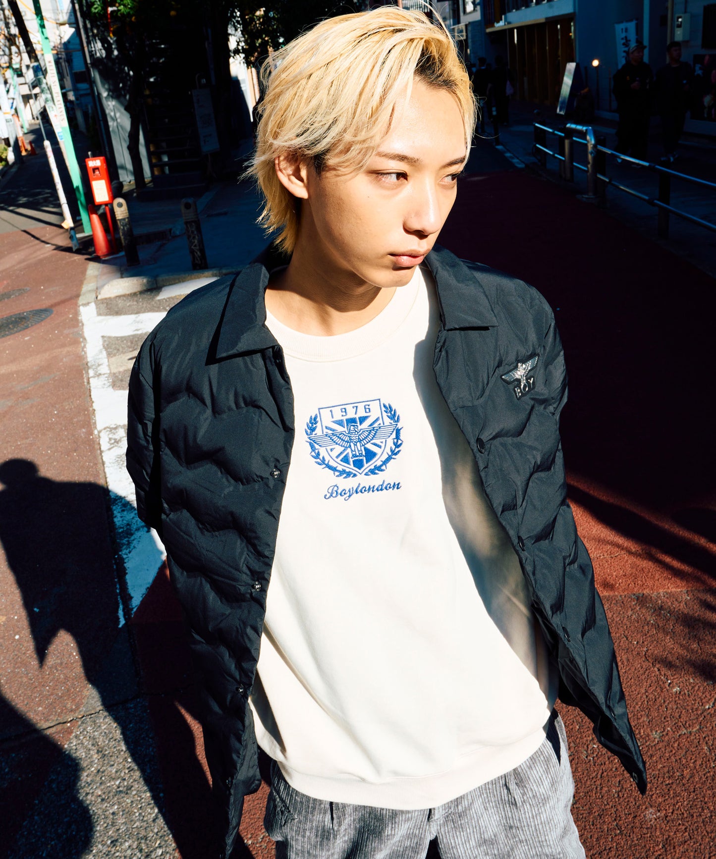 EAGLE EMBROIDERY CREW SWEAT WHITE【B234N0300231】