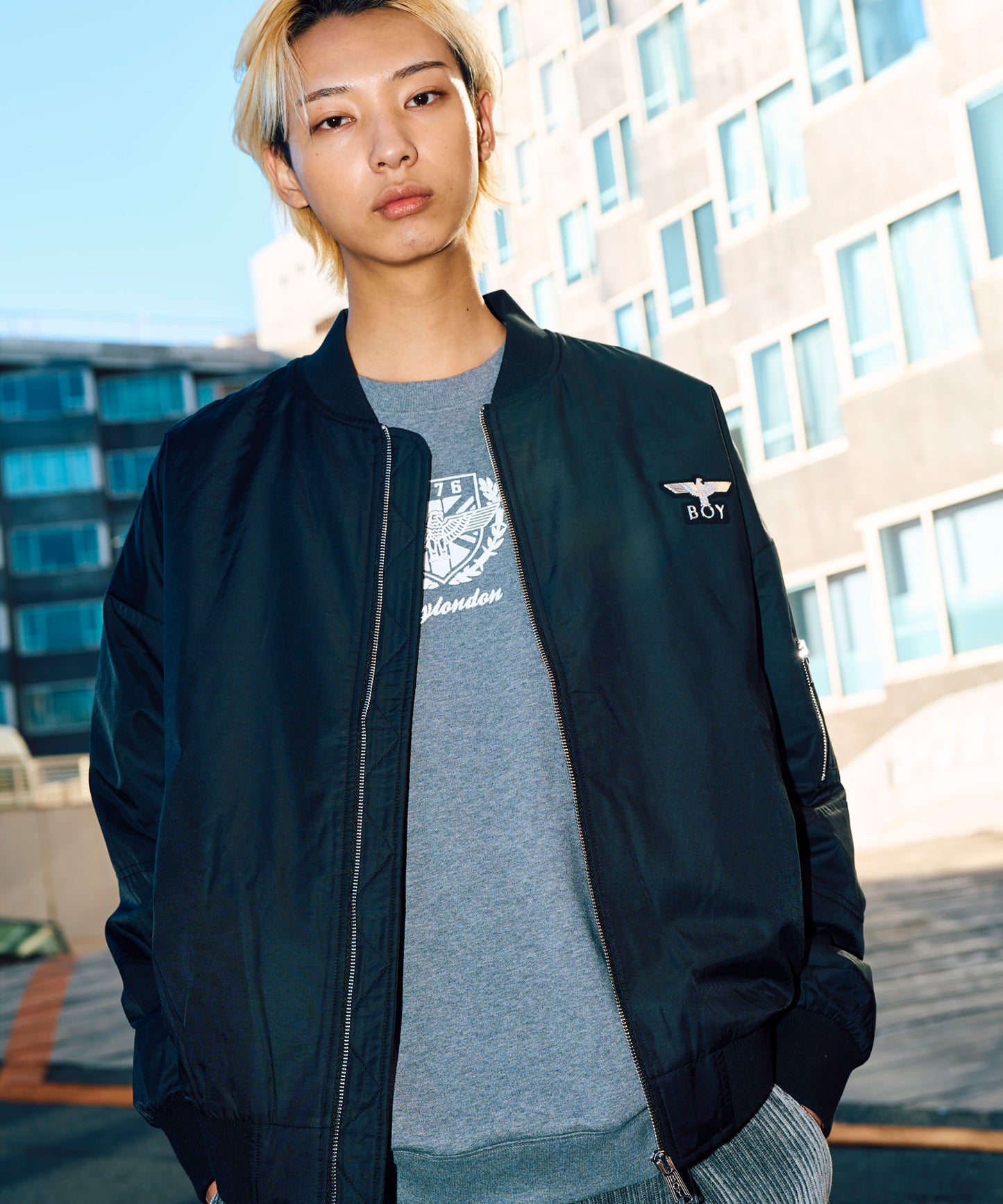 BIG SUN EAGLE EMBROIDERY BLOUSON BLACK【B233N2900802】