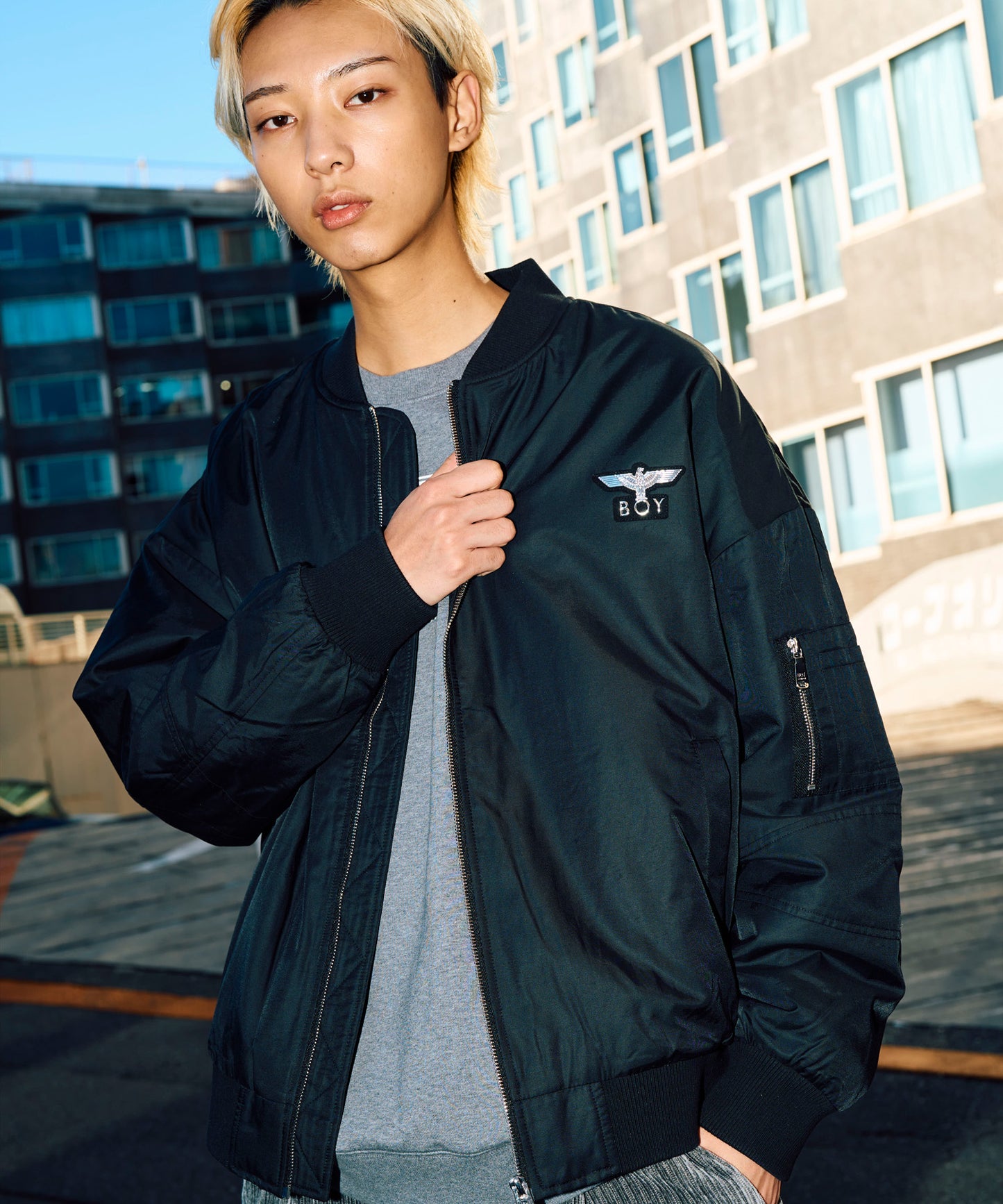 BIG SUN EAGLE EMBROIDERY BLOUSON BLACK【B233N2900802】