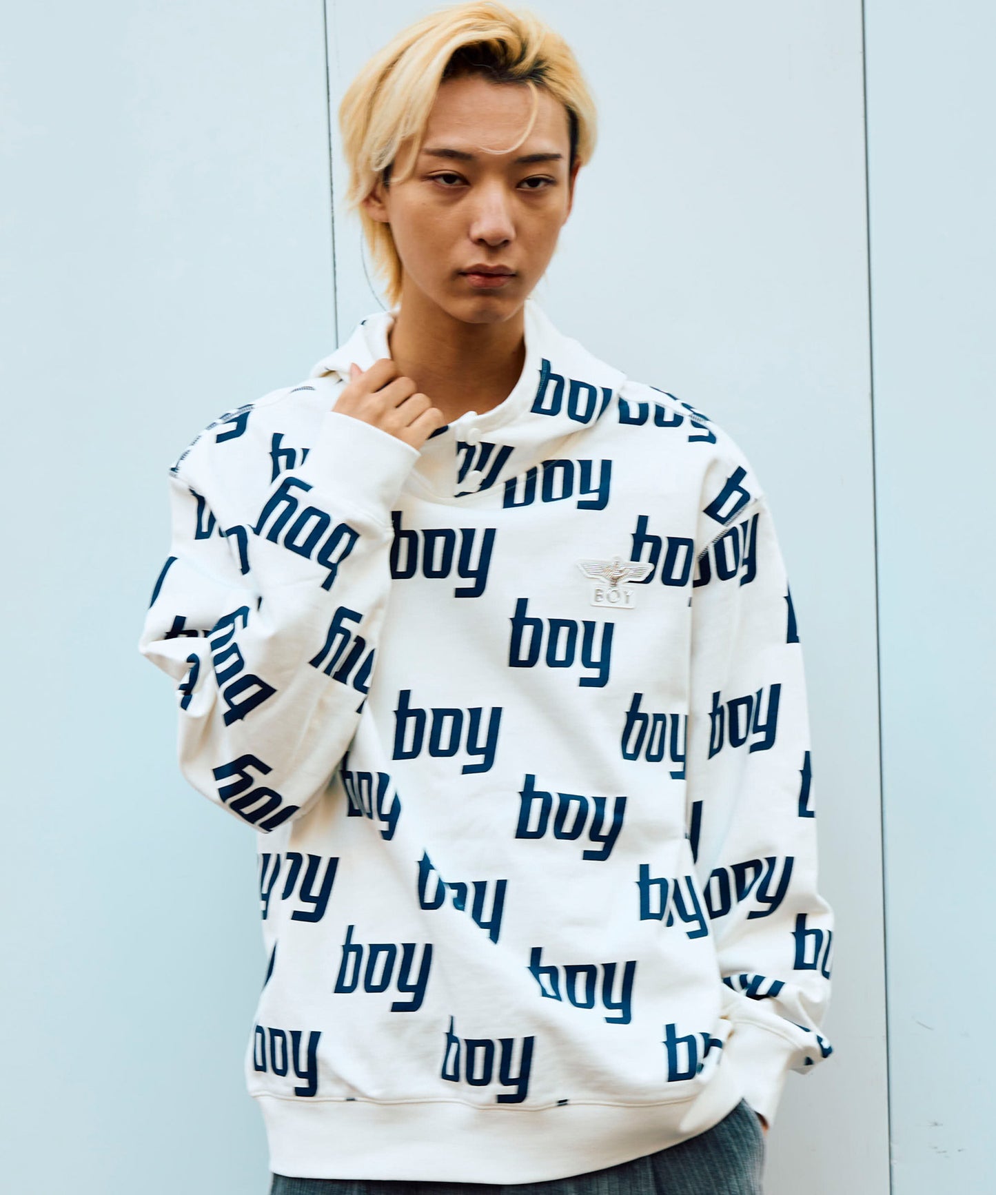 BOY MONOGRAM FOODIE PARKA WHITE【B234N0400831】