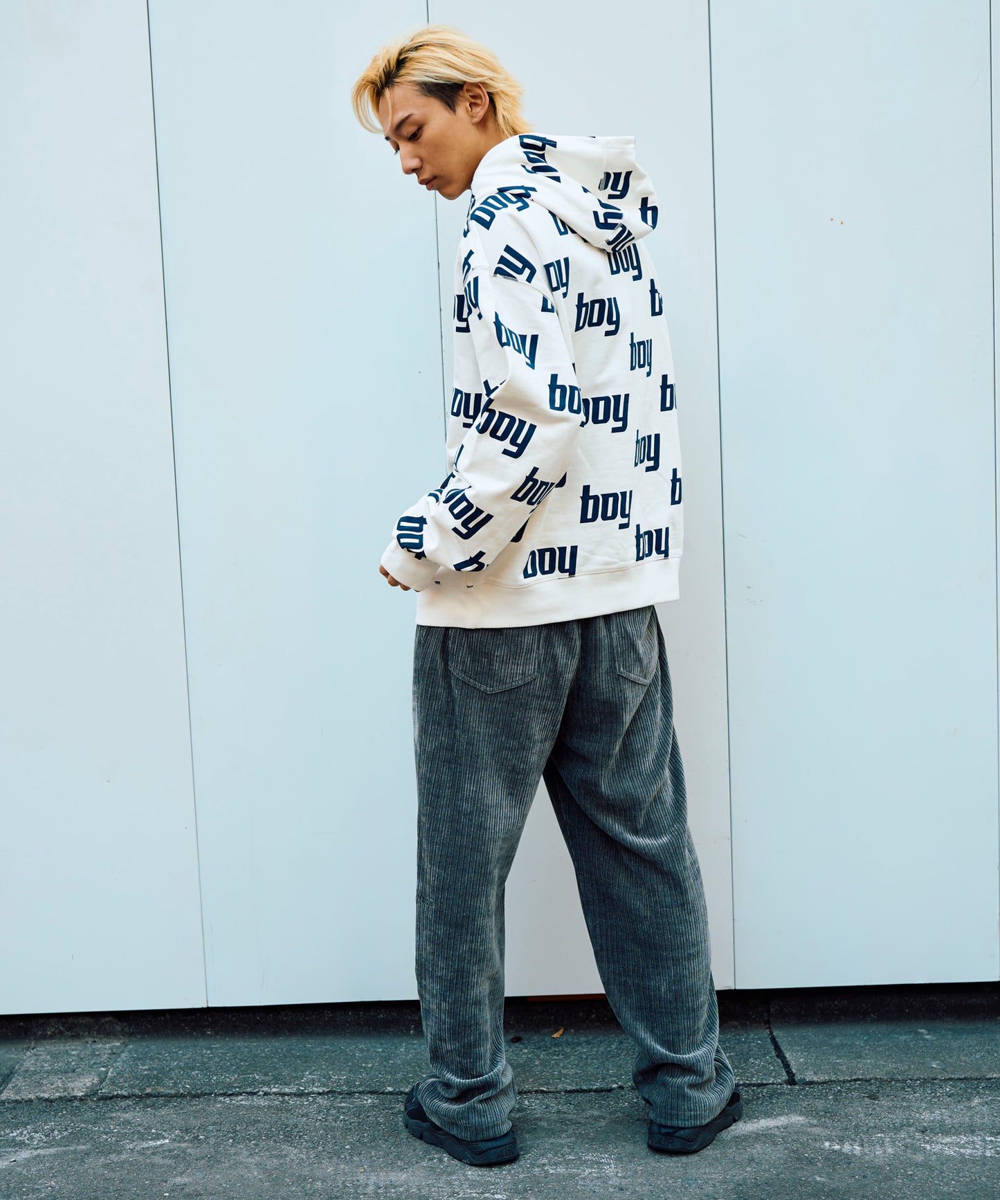 BOY MONOGRAM FOODIE PARKA WHITE【B234N0400831】