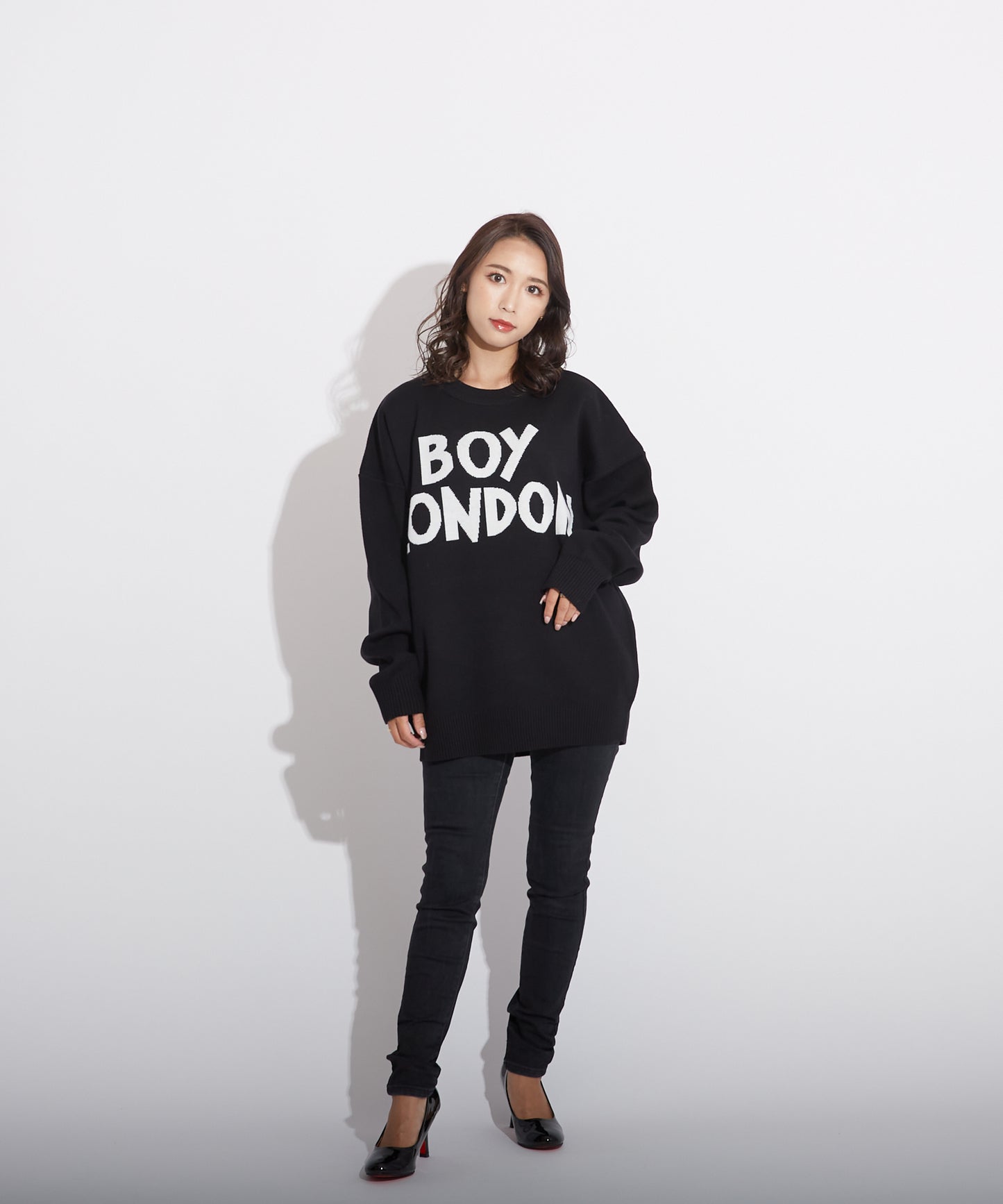 LOGO KNIT PULLOVER BLACK【B223N6000802】