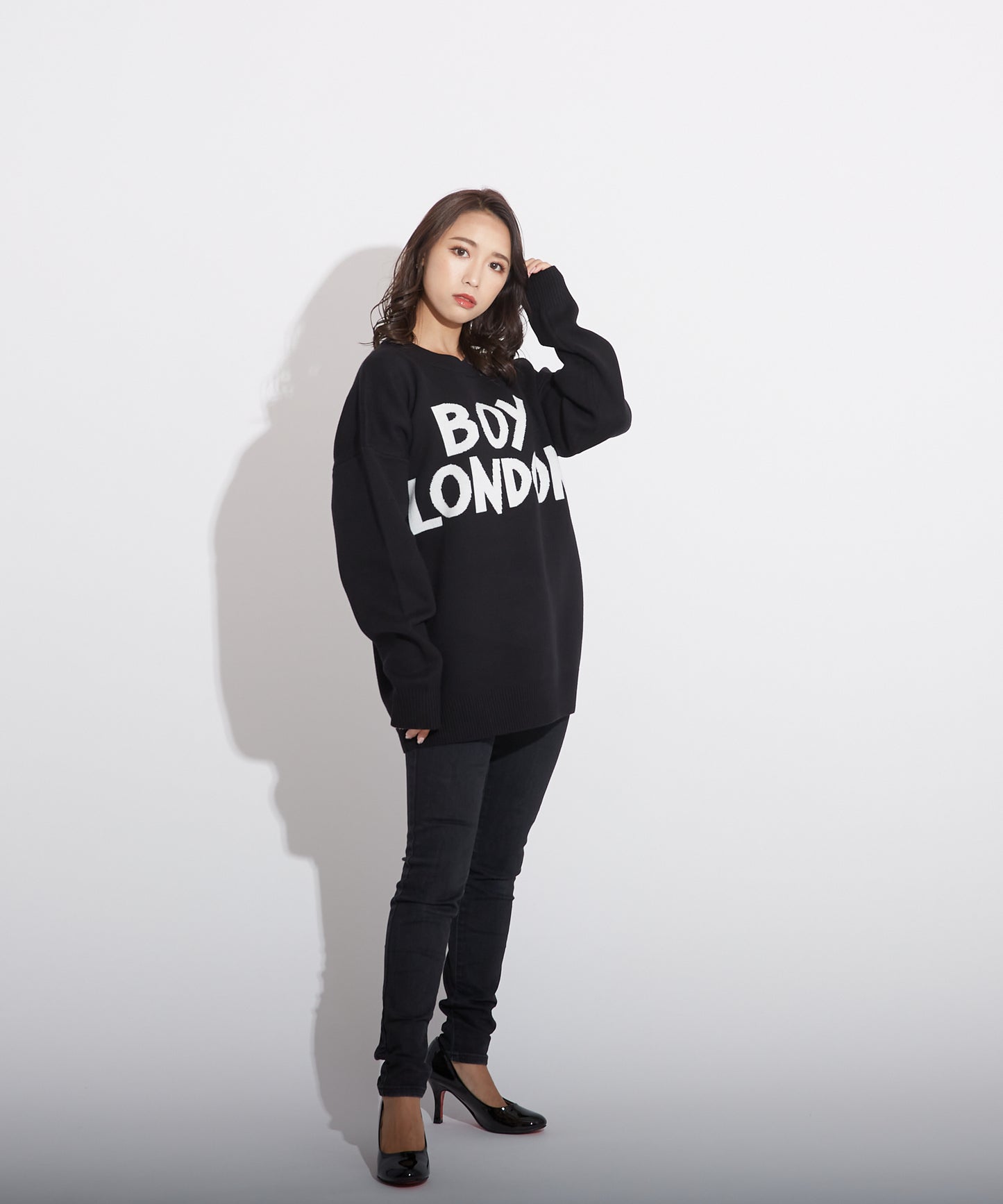 LOGO KNIT PULLOVER BLACK【B223N6000802】