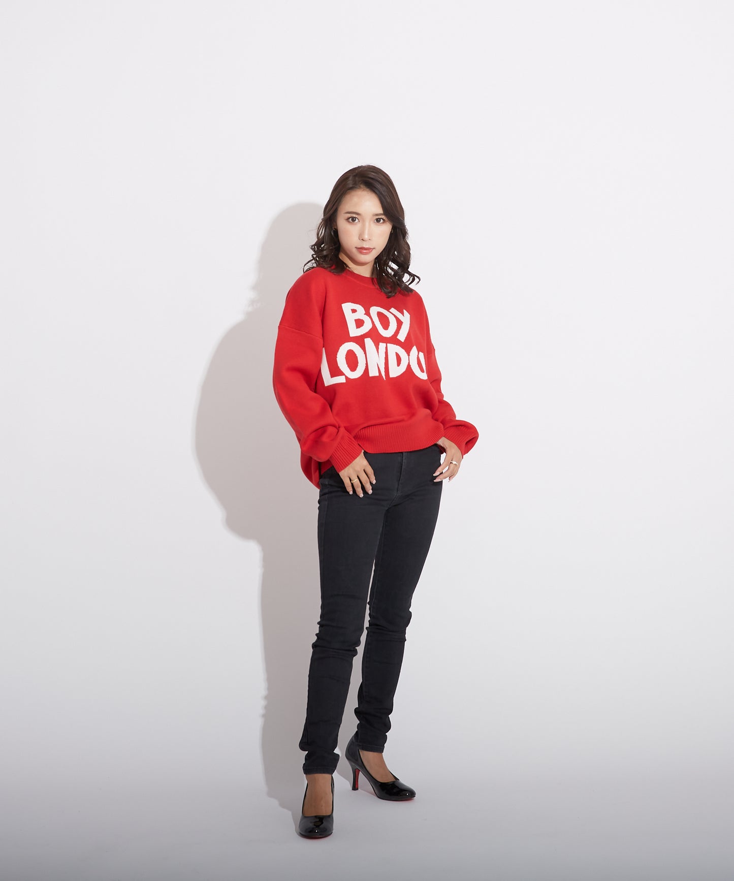 LOGO KNIT PULLOVER RED【B223N6000804】