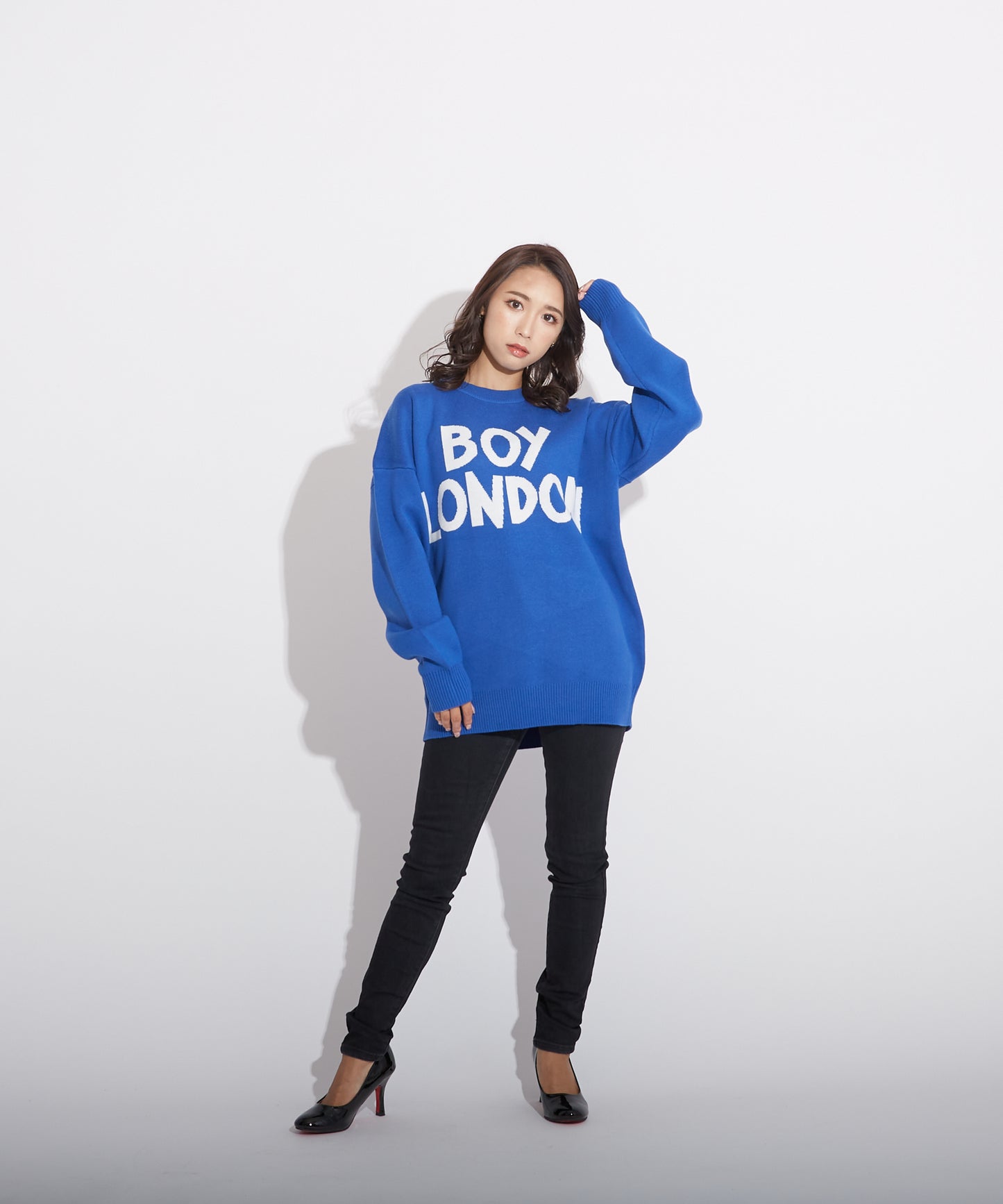 LOGO KNIT PULLOVER BLUE【B223N6000806】