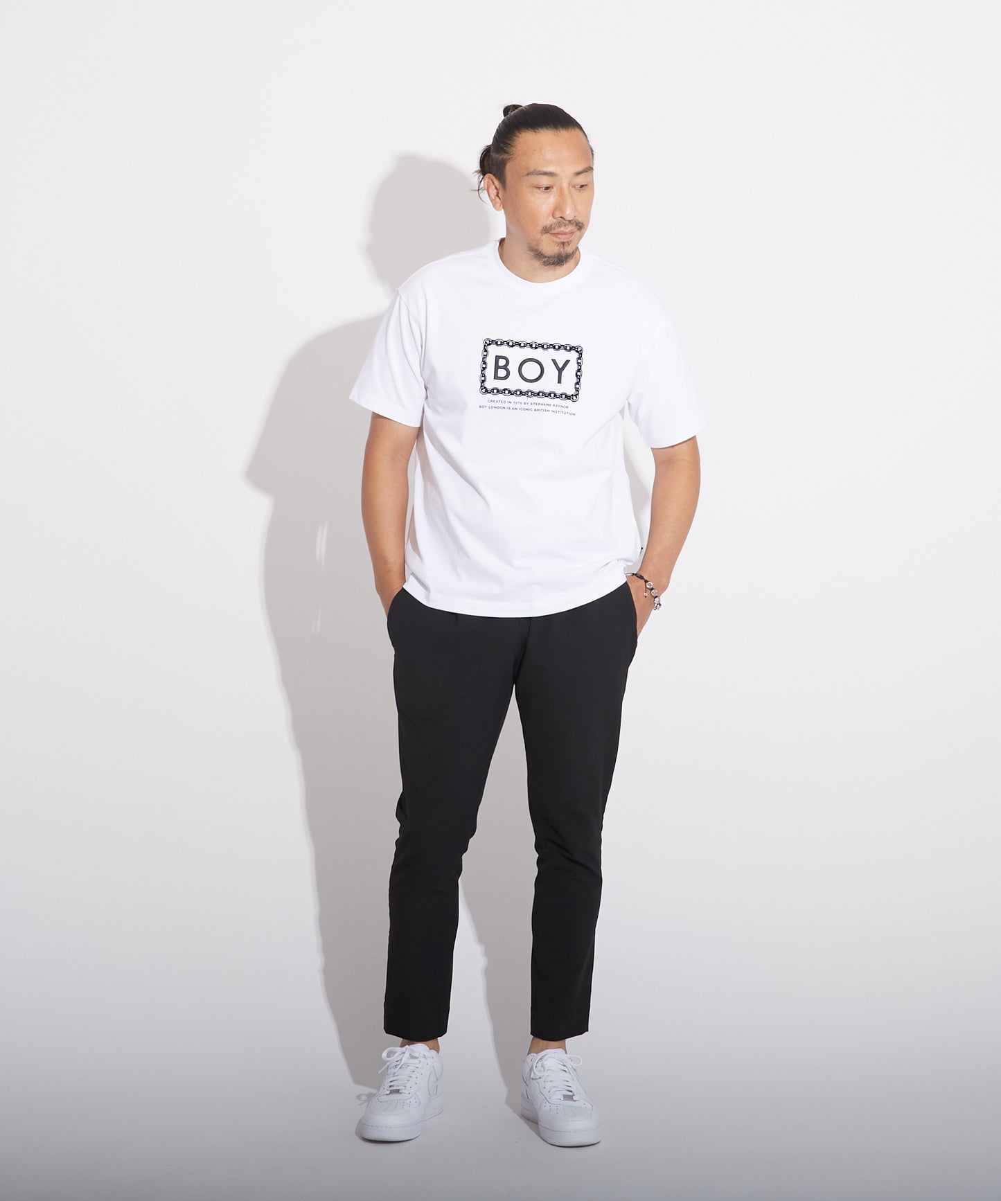 CHAIN DESIGN TEE WHITE【B223M0170301】