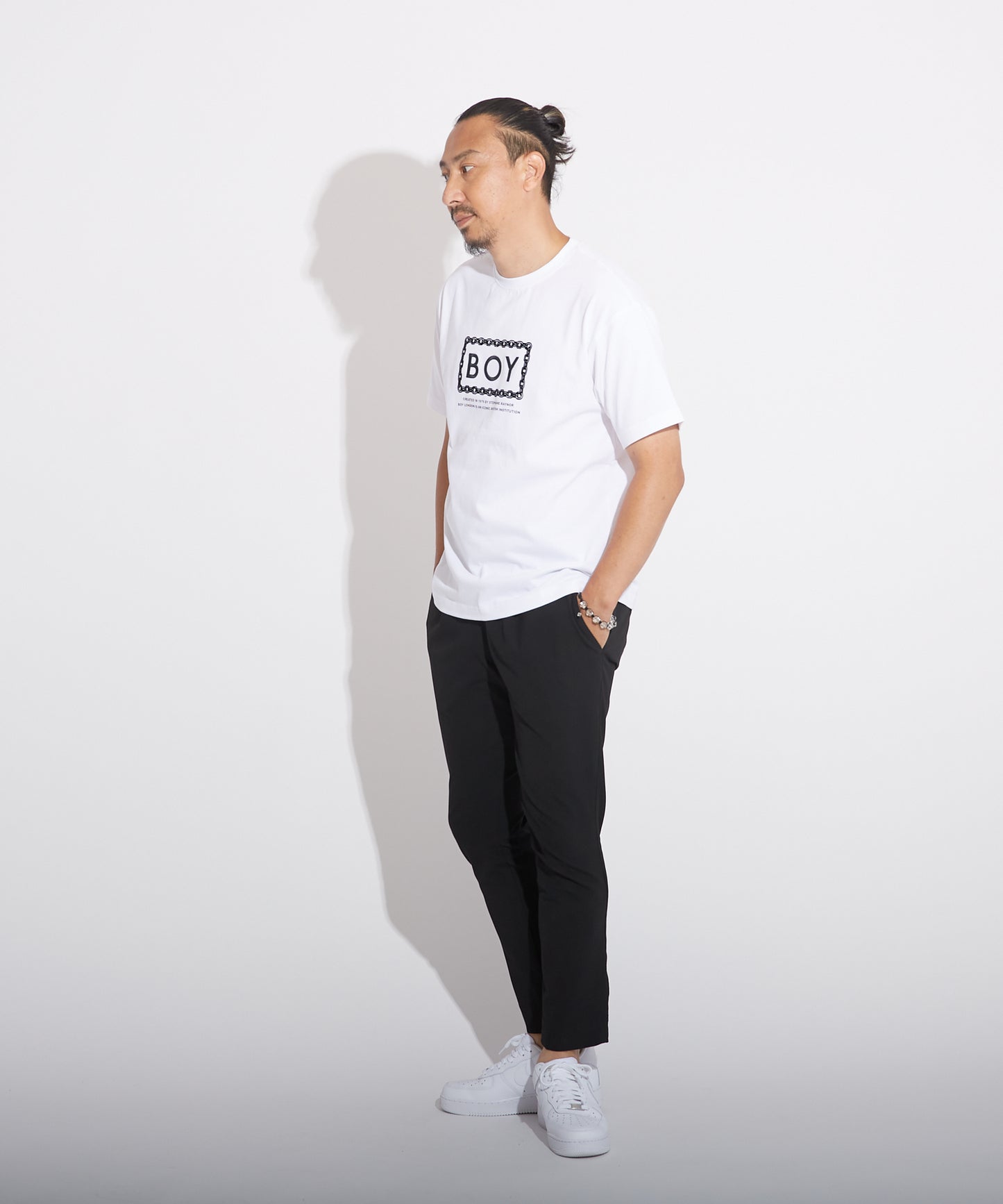 CHAIN DESIGN TEE WHITE【B223M0170301】