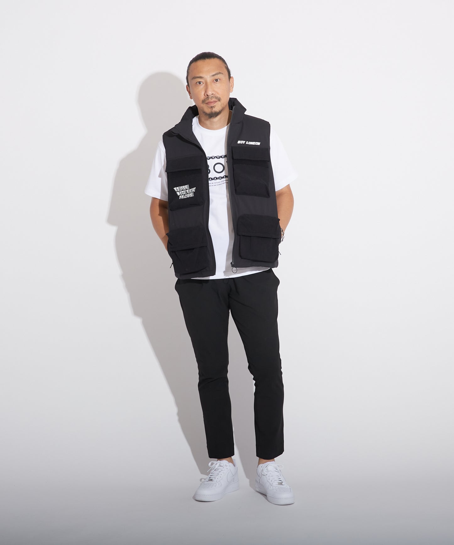 BOY EAGLE DOWN VEST BLACK【B223N3000302】