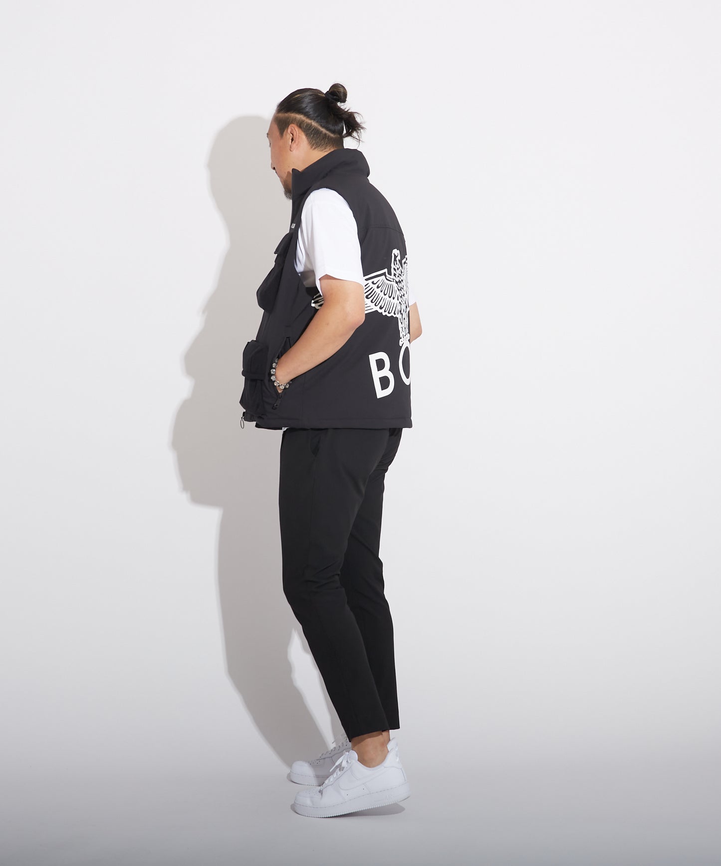 BOY EAGLE DOWN VEST BLACK【B223N3000302】