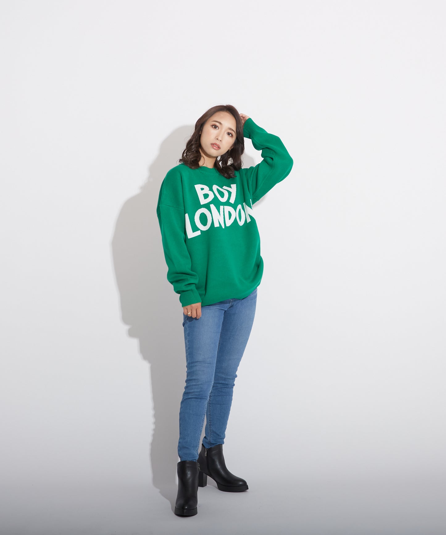 LOGO KNIT PULLOVER GREEN【B223N6000805】