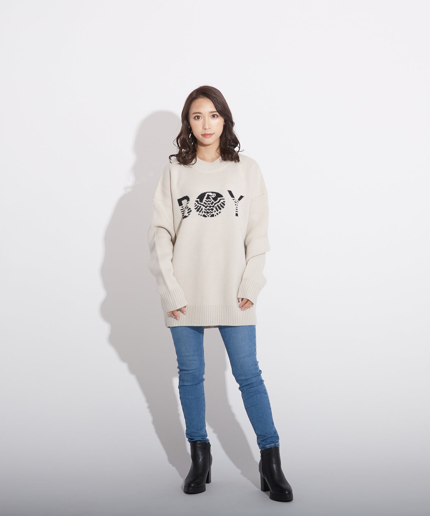 BOY CREW NECK SWEATER OFF WHITE【B223N6060031】