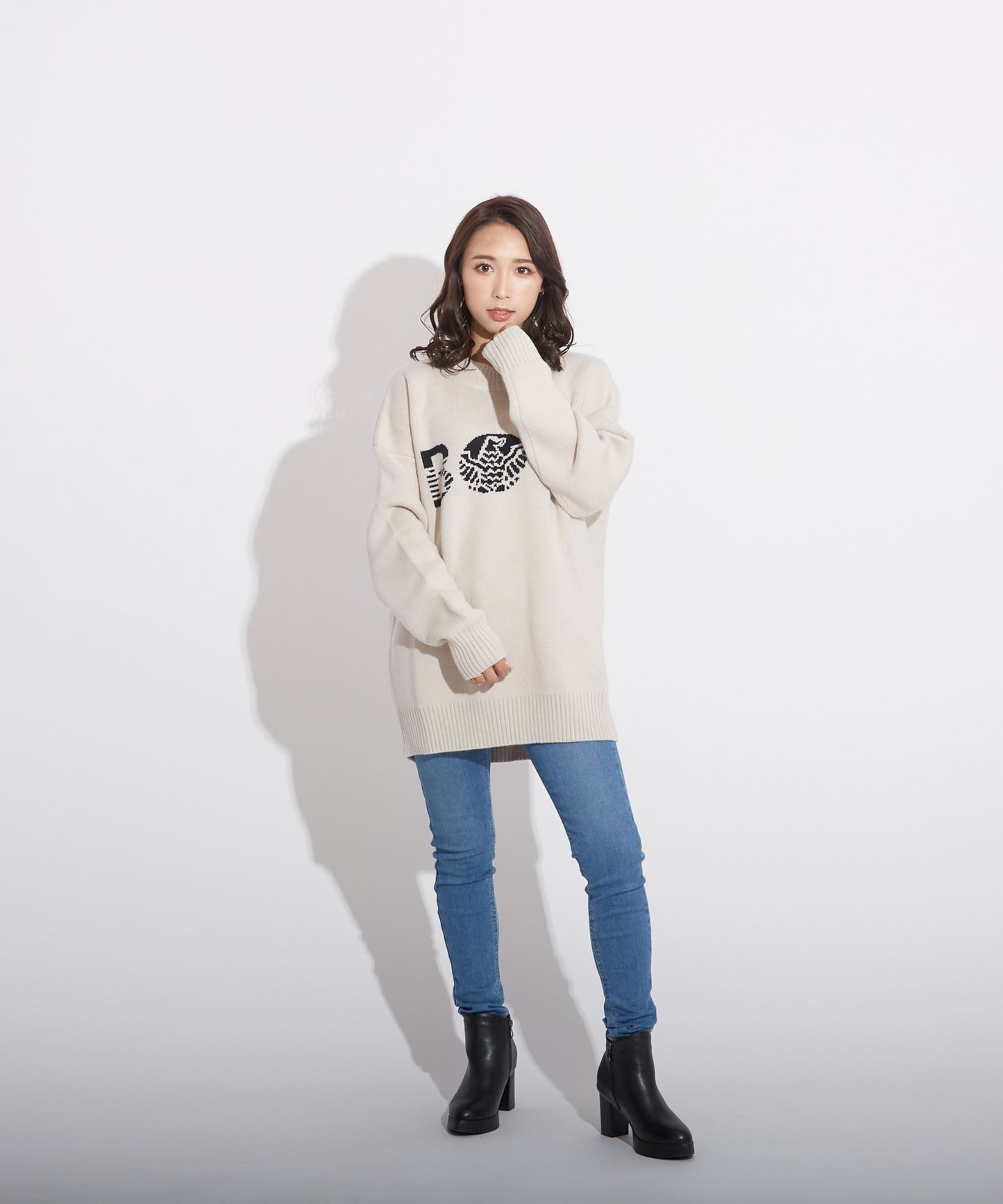 BOY CREW NECK SWEATER OFF WHITE【B223N6060031】