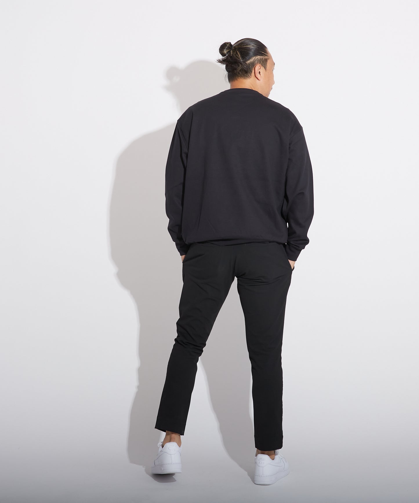 CHAIN DESIGN DOUBLE FACE SWEAT BLACK【B223M0370202】