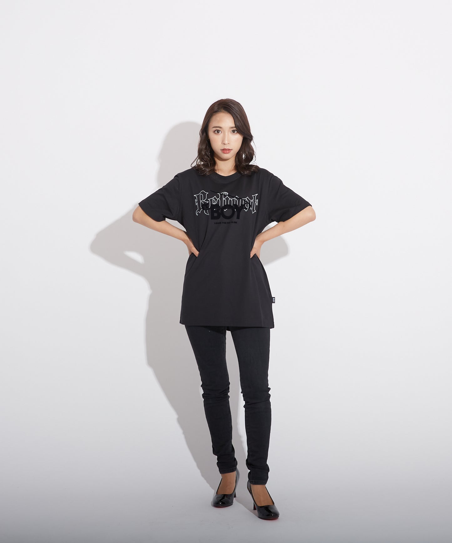 BOY SAFETY PIN TEE BLACK【B223M0170502】