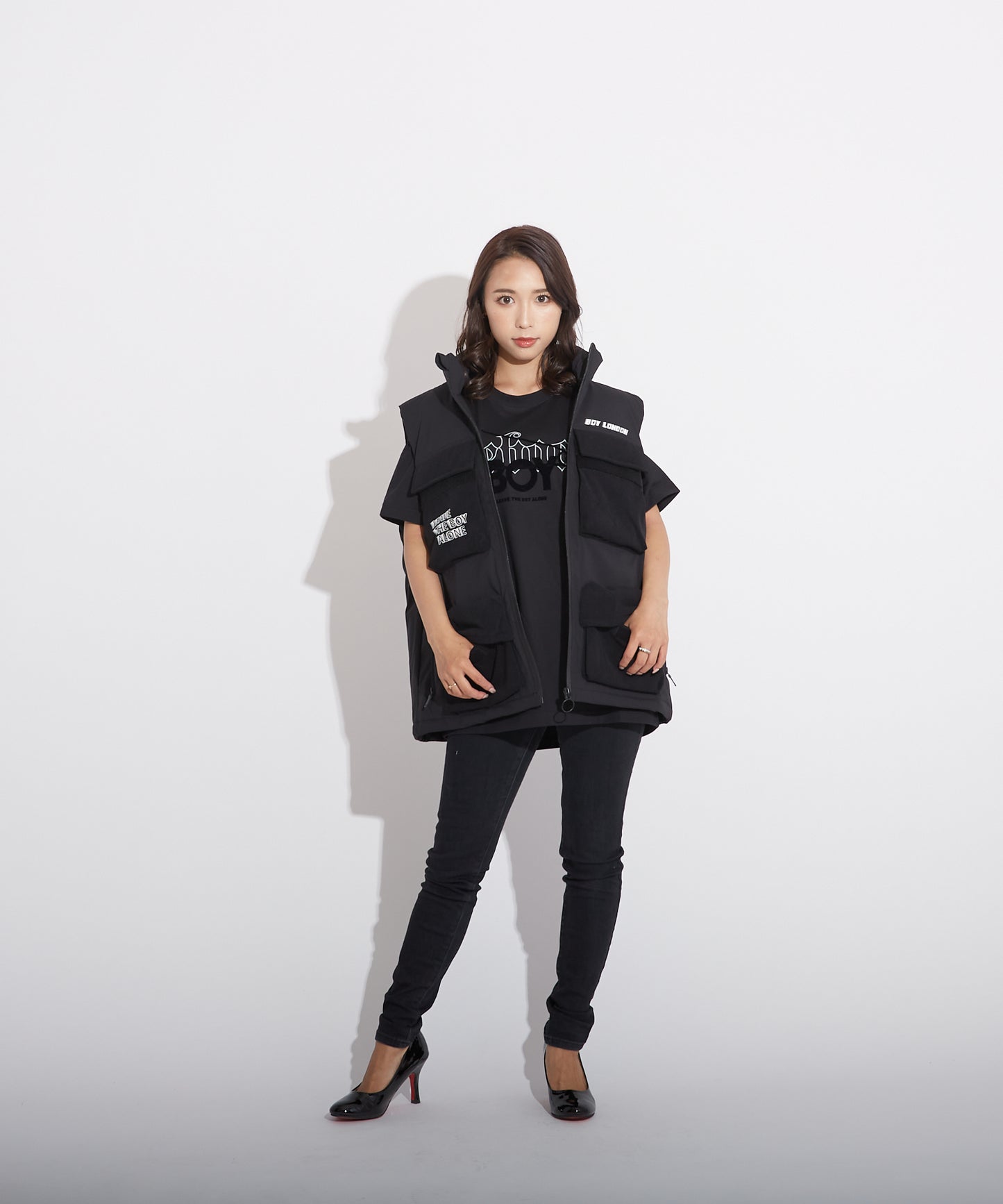 BOY EAGLE DOWN VEST BLACK【B223N3000302】