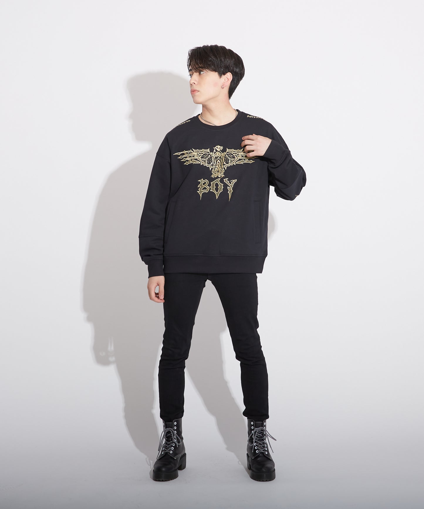 GOLDEN EAGLE EMBROIDERY SWEAT BLACK【B223N0300602】