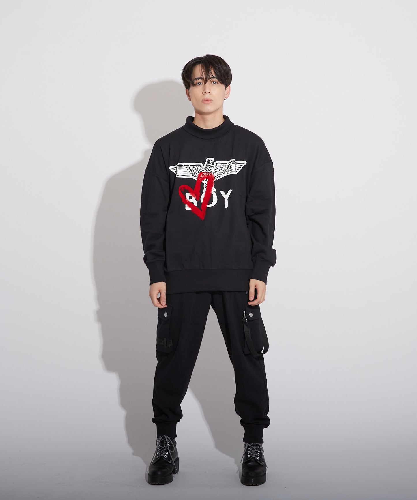 HIGH NECKED SWEAT BLACK【B223N0360002】