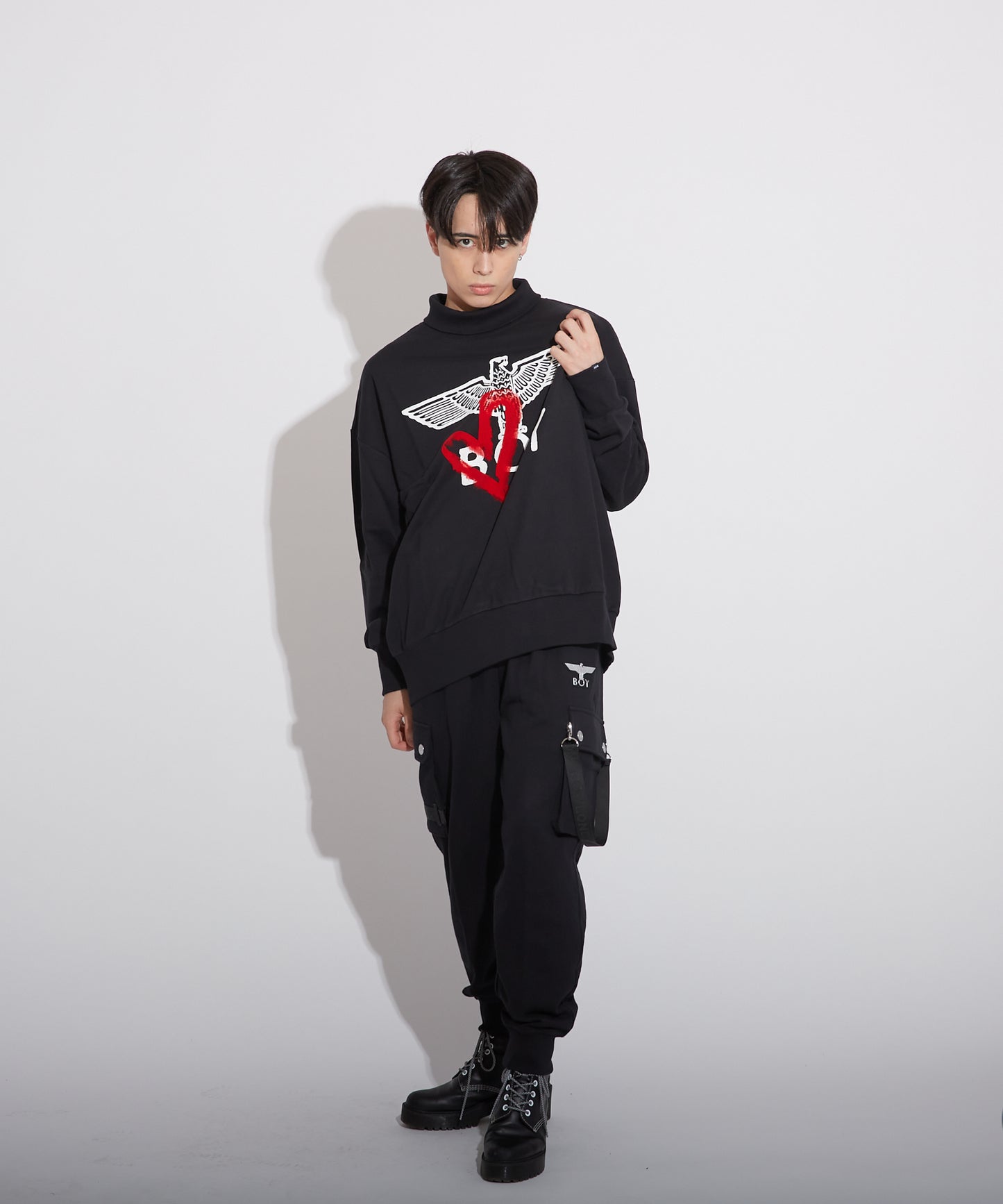 HIGH NECKED SWEAT BLACK【B223N0360002】