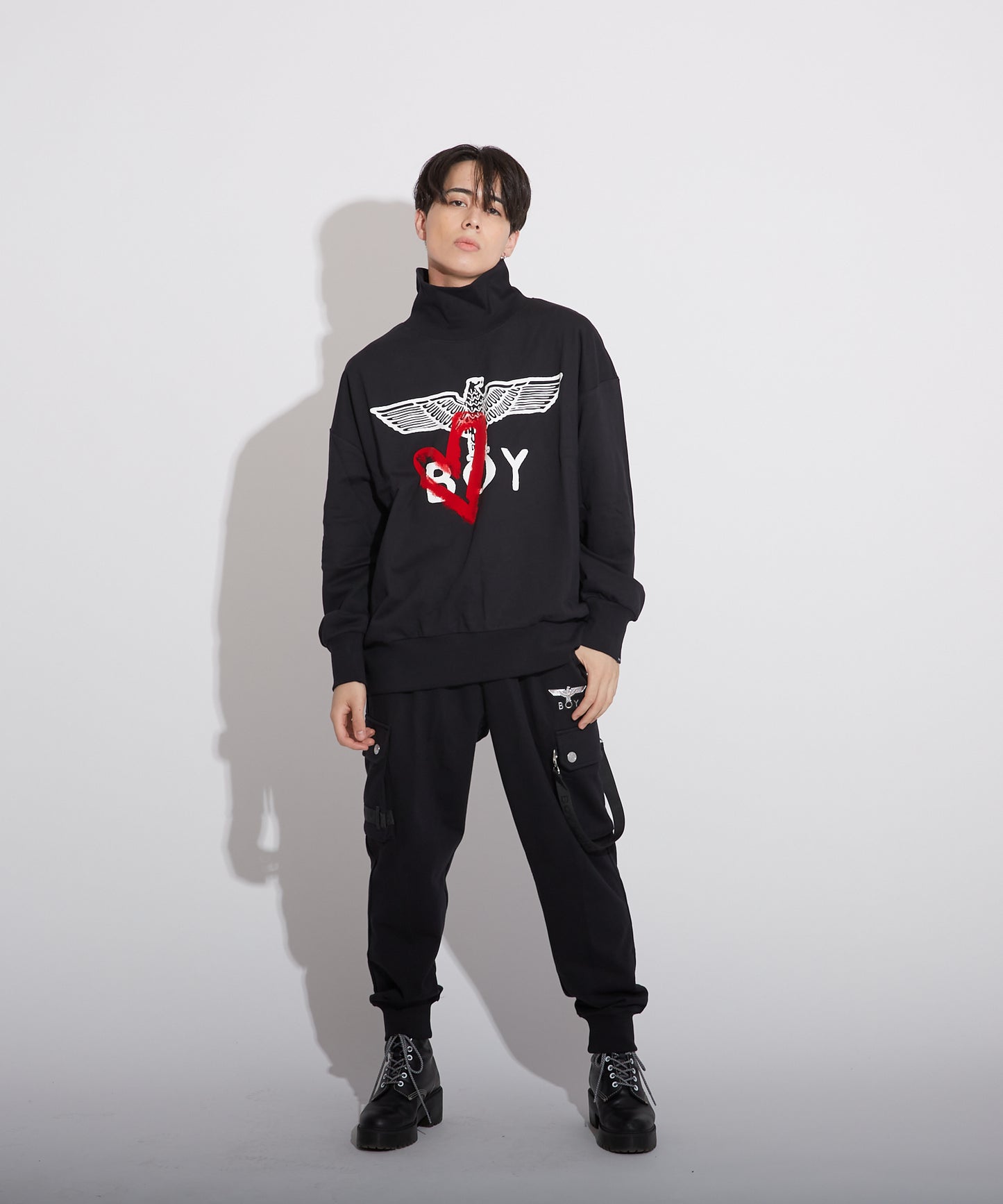 HIGH NECKED SWEAT BLACK【B223N0360002】