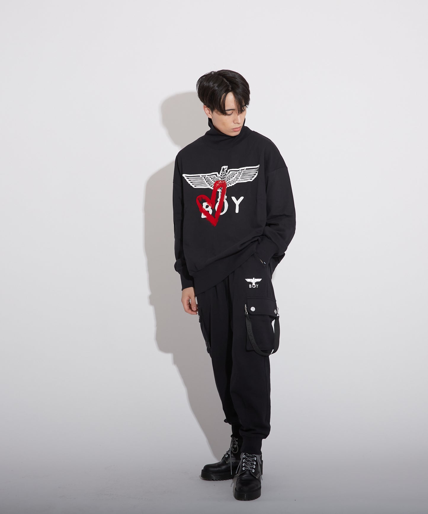 HIGH NECKED SWEAT BLACK【B223N0360002】