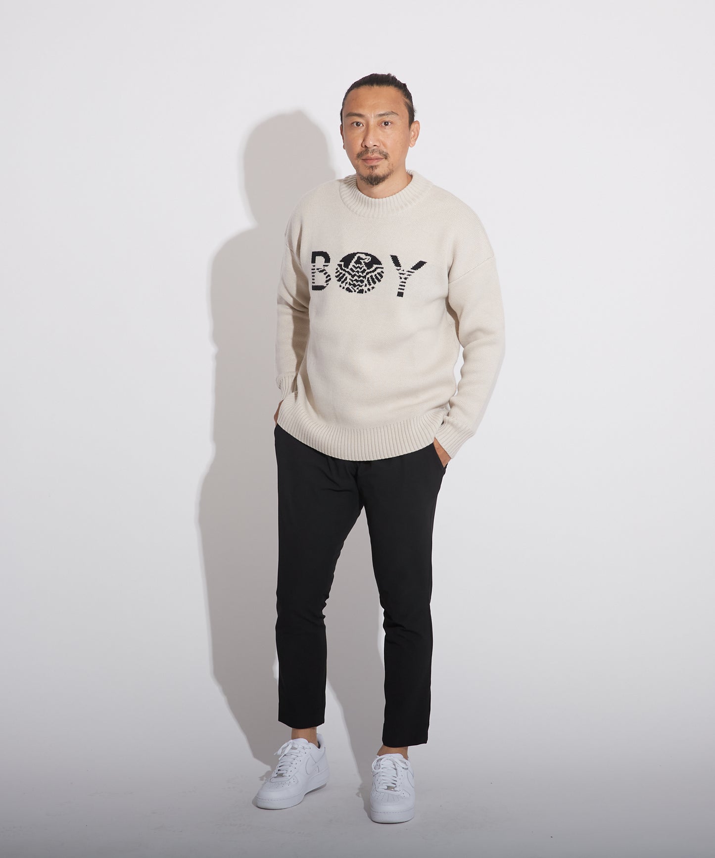 BOY CREW NECK SWEATER OFF WHITE【B223N6060031】